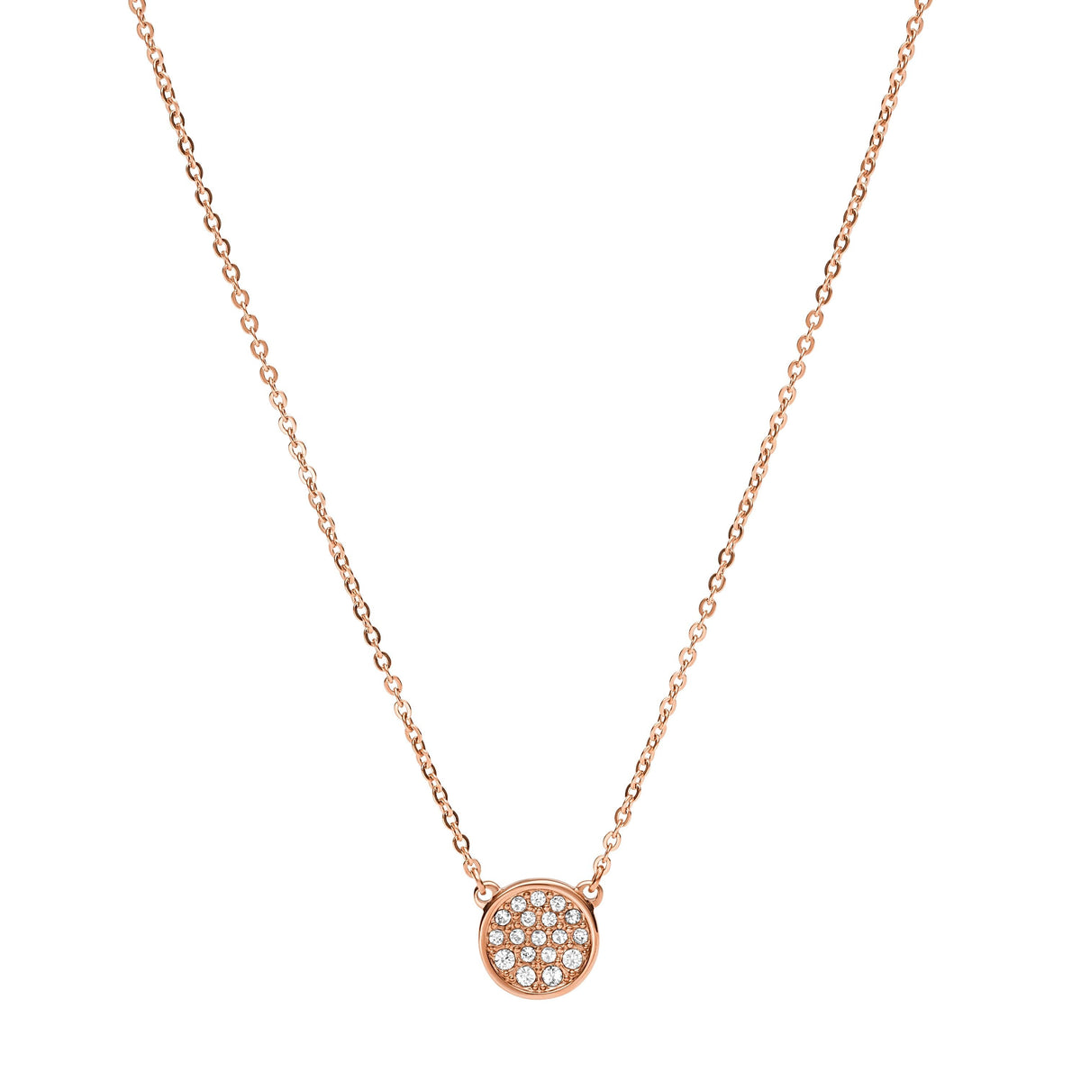 Fossil Women's Rose Gold-Tone Stainless Steel Pendant Necklace