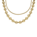 Fossil Women's All Stacked Up Gold-Tone Stainless Steel Beaded Necklace