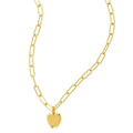 Adornia 25" Heart Charm Paper Clip Chain Necklace gold