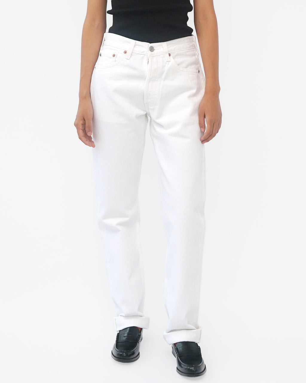 501 Straight Fit White Denim Pants / size: 27