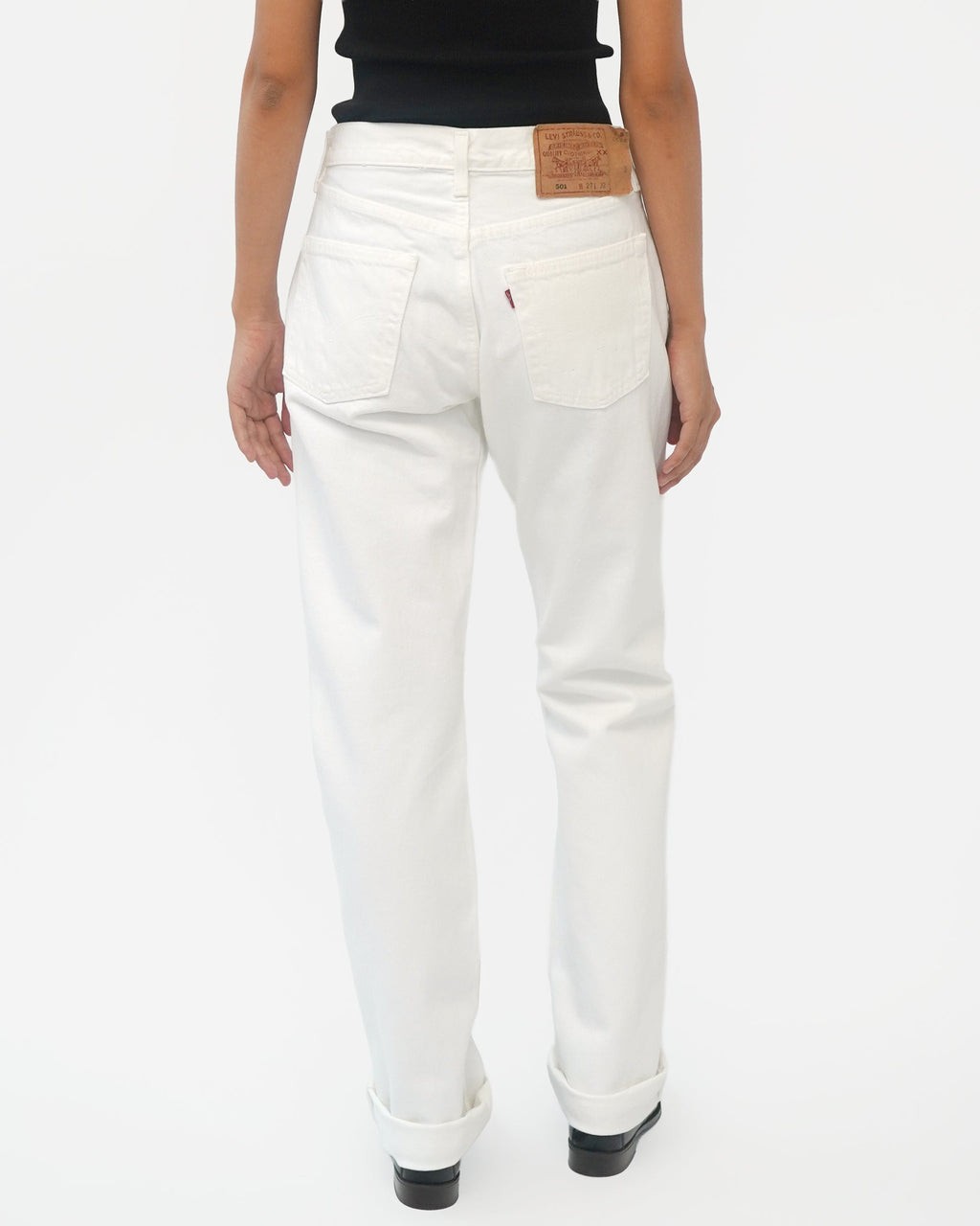 501 Straight Fit White Denim Pants / size: 27