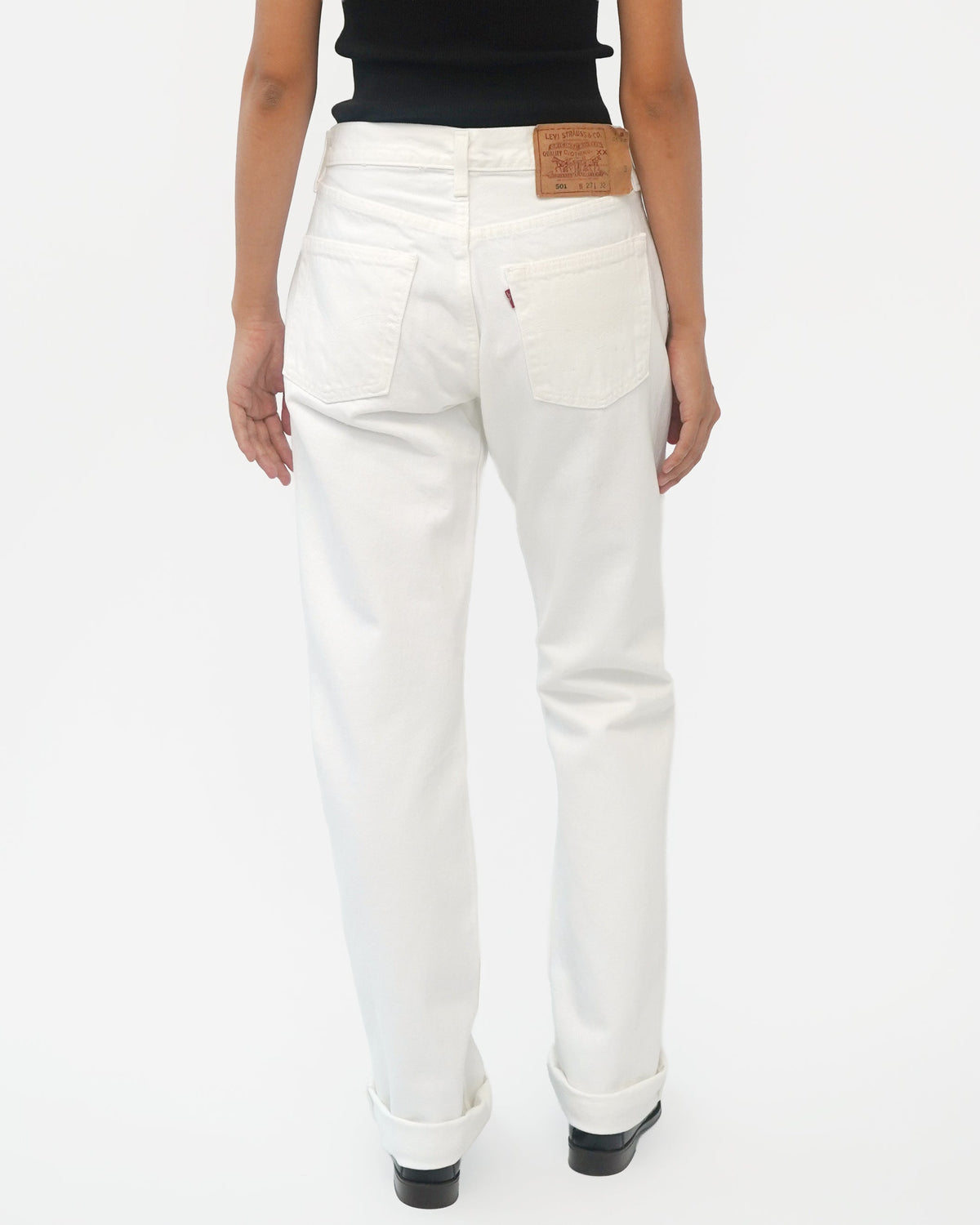 501 Straight Fit White Denim Pants / size: 27