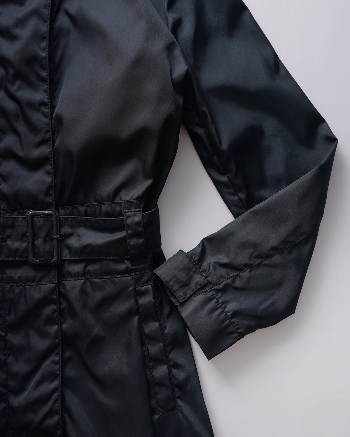 Belted Nylon Coat