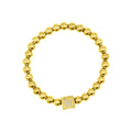 14K Gold Plated Initial Cube Stretch Bracelet