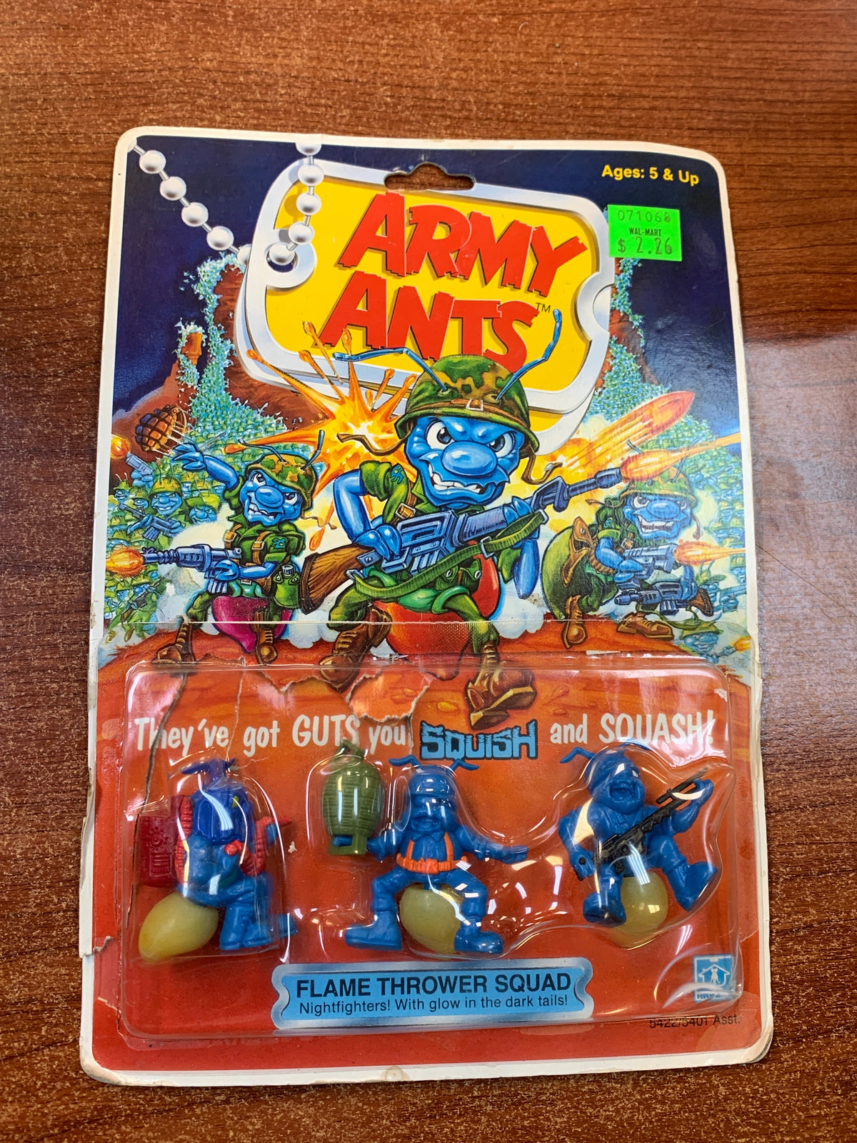 Flame Thrower Squad with Card Back 5422 (Vintage Army Ants, Hasbro) COMPLETE