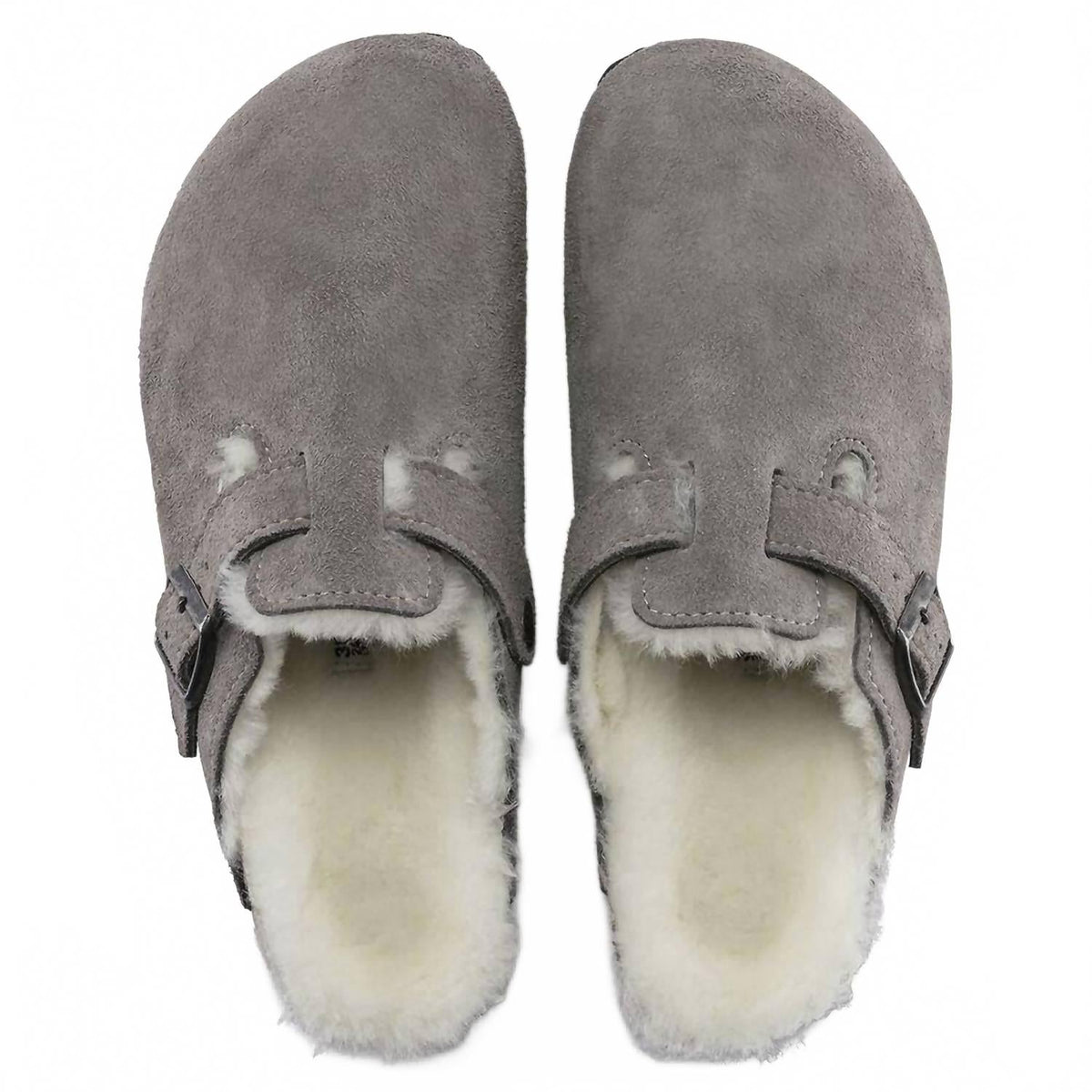 Unisex Boston Fur Coin Shearling Clog In Stone