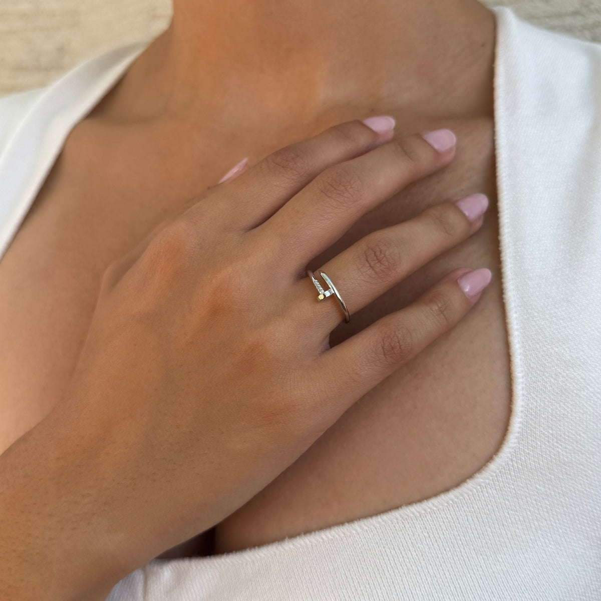 Silver Plated Nail Ring