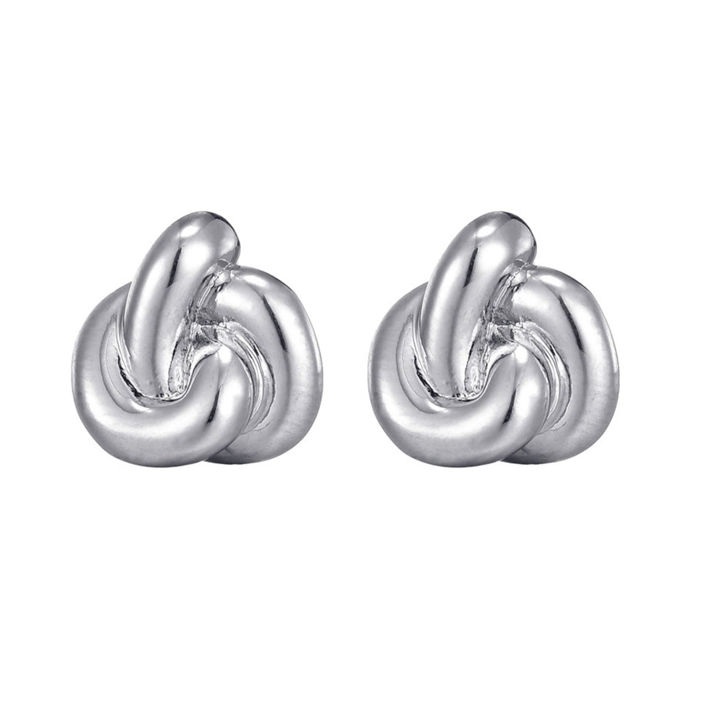 Silver Plated Chubby Knot Studs