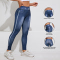 Leggings Estilo Denim Levanta-Pompis para Mujer – Pantalón de Yoga de Cintura Alta
