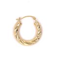 14K Gold 15mm Twisted Hoop Earrings