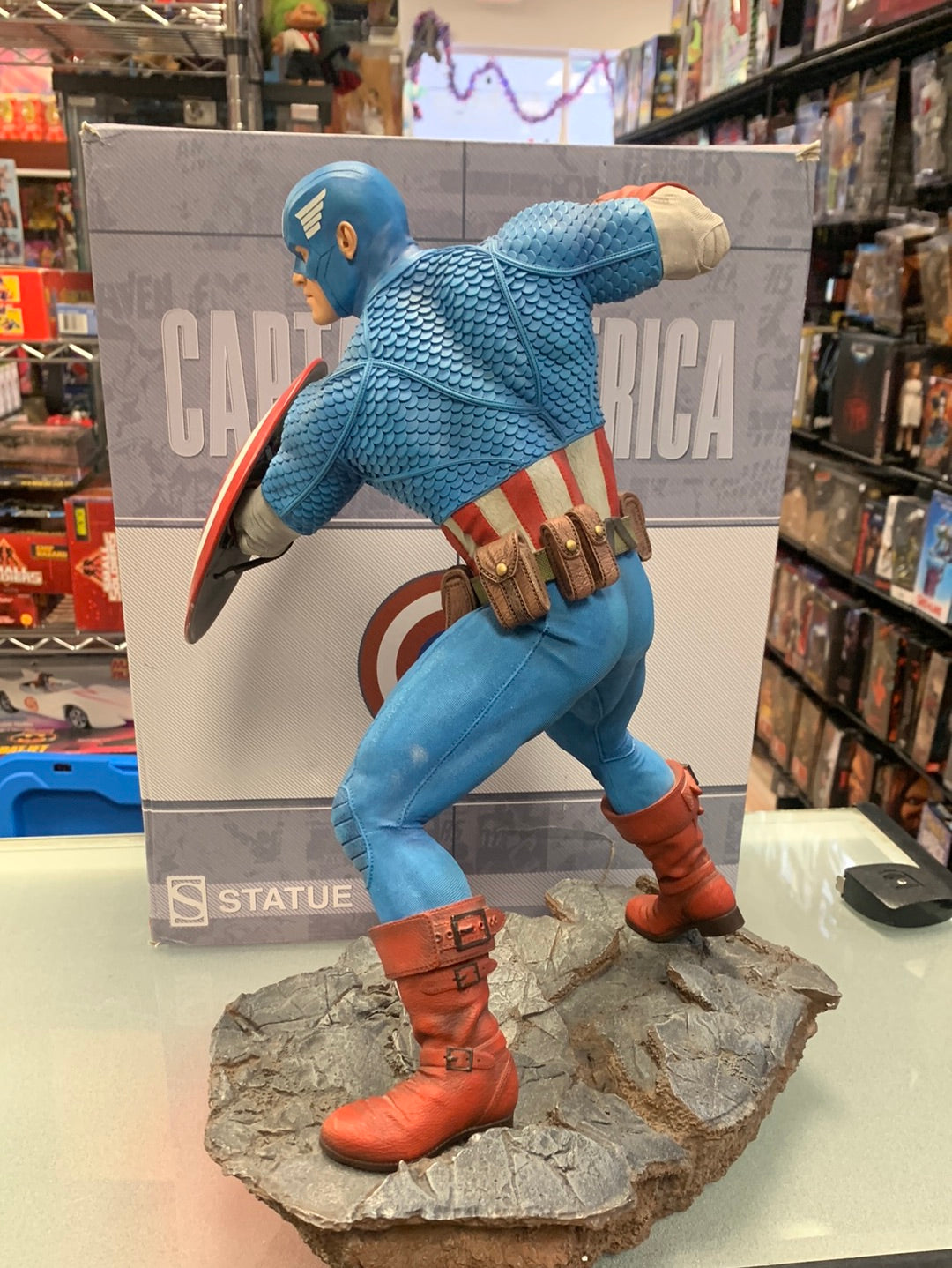 Avengers Assemble Captain America Statue (Marvel, SideShow) Open Box