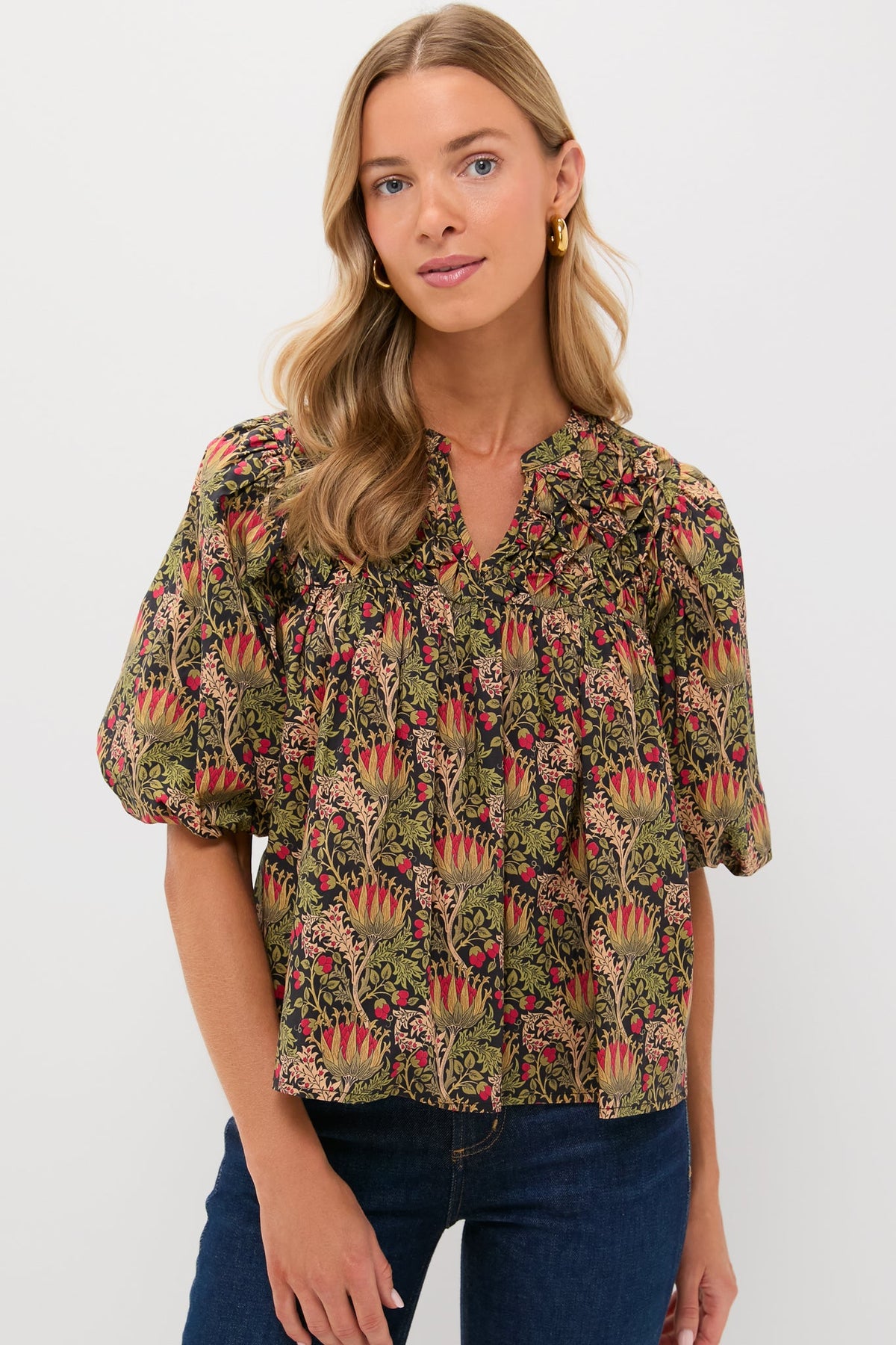 Black Multi Floral Frida Blouse