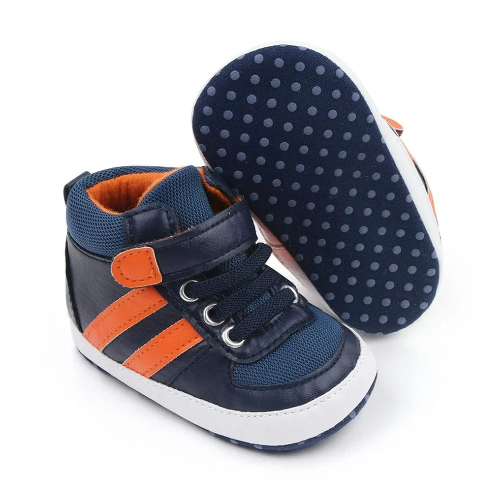 Blue and Orange High Ankle Baby Shoes