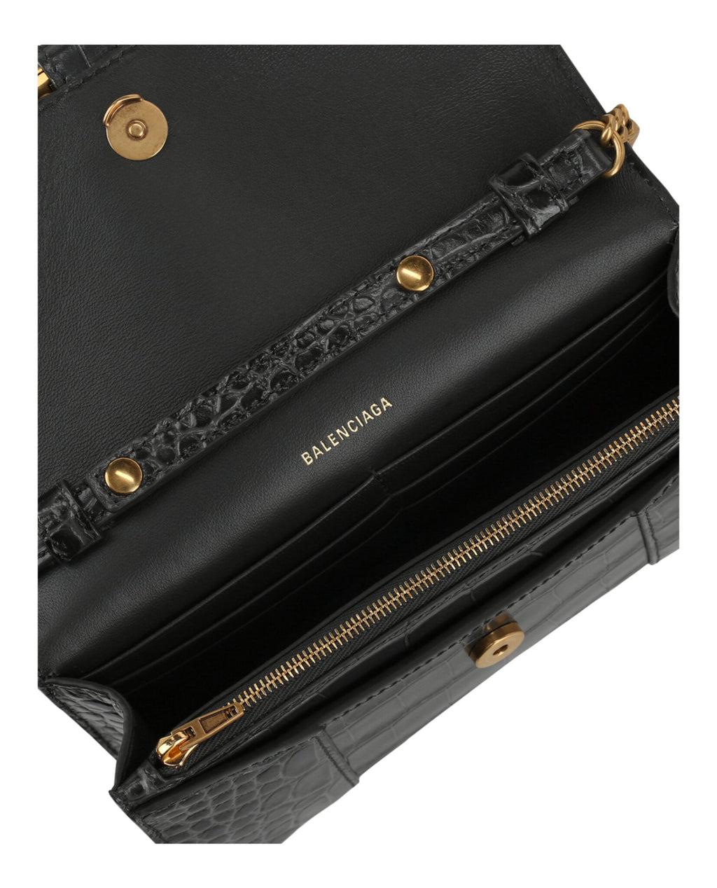 Croc Embossed Hourglass Wallet On Chain