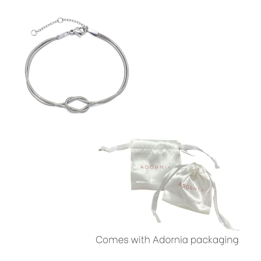 Tarnish Resistant Silver Plated Knotted Rope Chain Bracelet