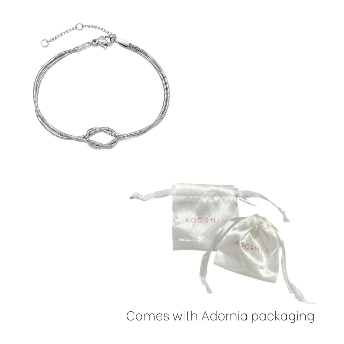 Tarnish Resistant Silver Plated Knotted Rope Chain Bracelet