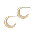 14k Gold Plated Crystal Lined Hoop Earrings