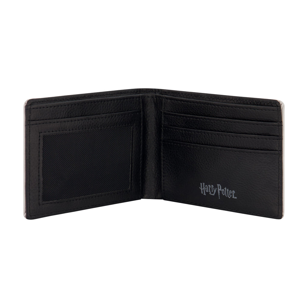 WB HARRY POTTER Lightining Bolt And Glasses in Burgundy Bifold Wallet, Slim Wallet with Decorative Tin for Men and Women