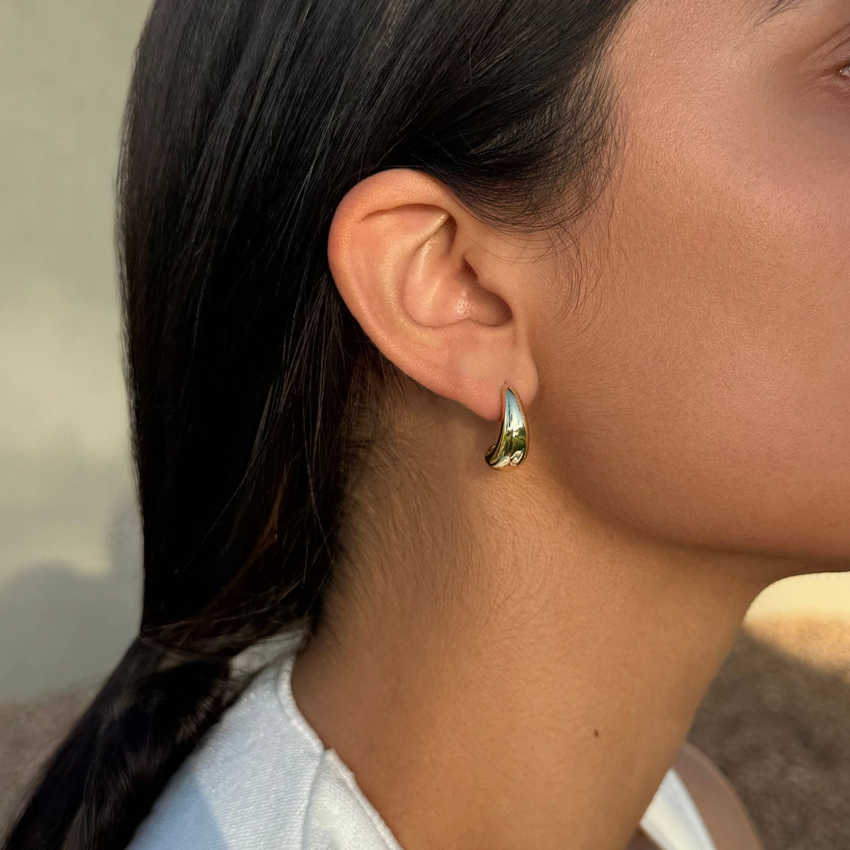 14k Gold Plated Set of 3 Hoop Earrings  Set