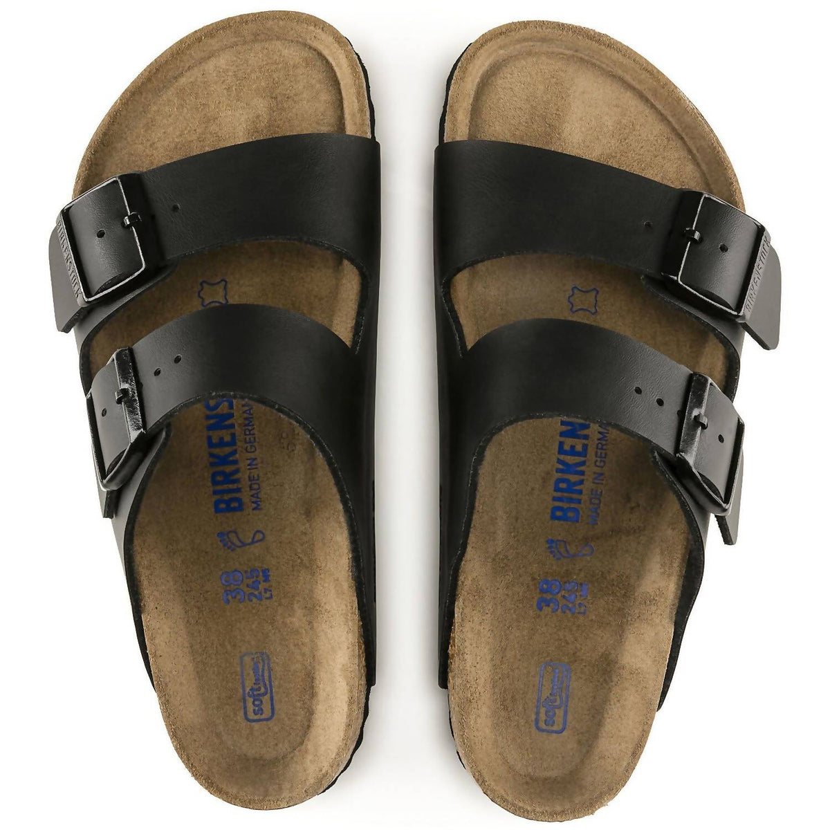 Unisex Arizona Soft Footbed Sandal In Black Birko-Flor