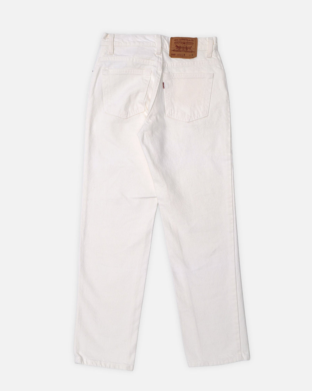 505 Tapered Fit White Denim Pants / size: 27