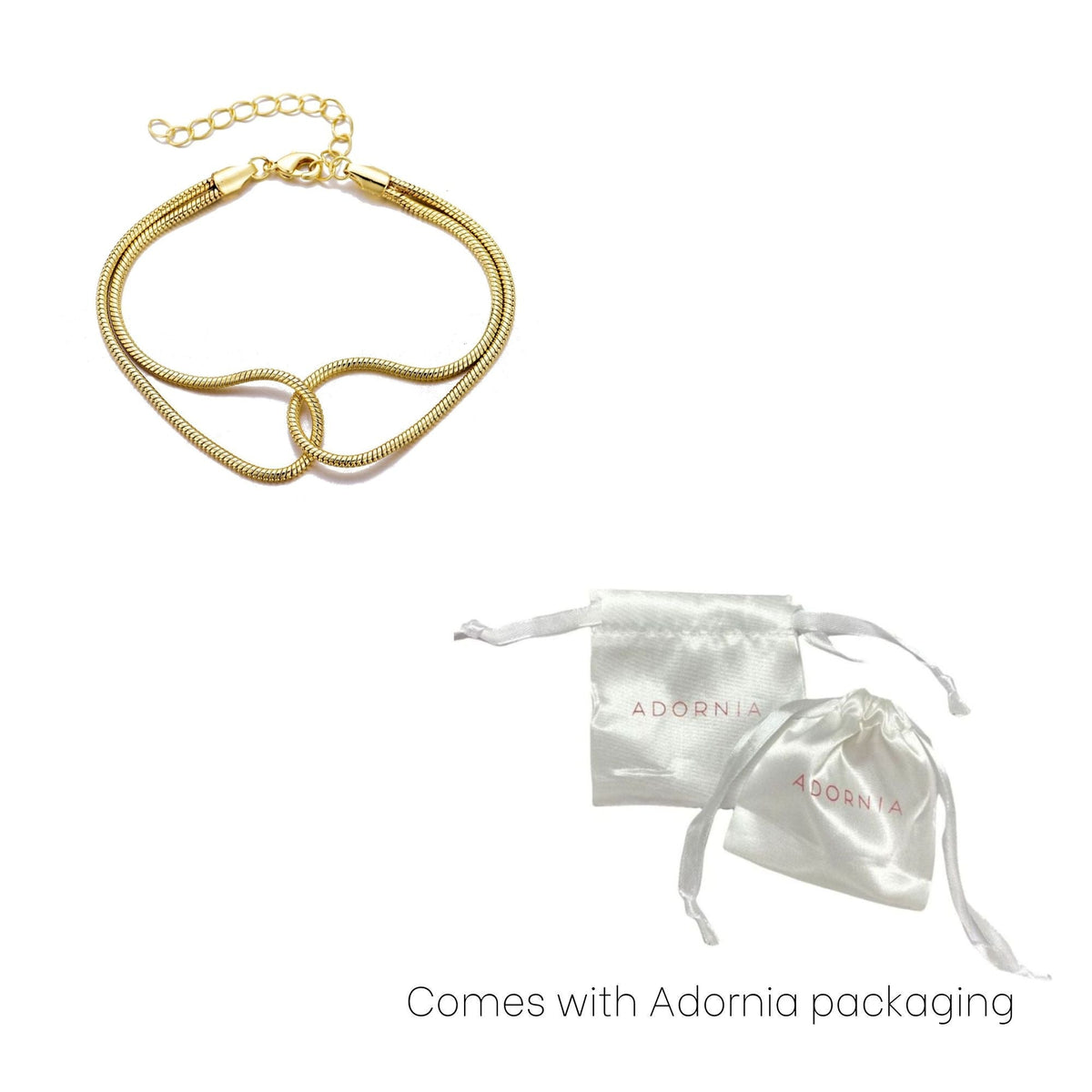 14k Gold Plated Interlocking Rope Chain Bracelet
