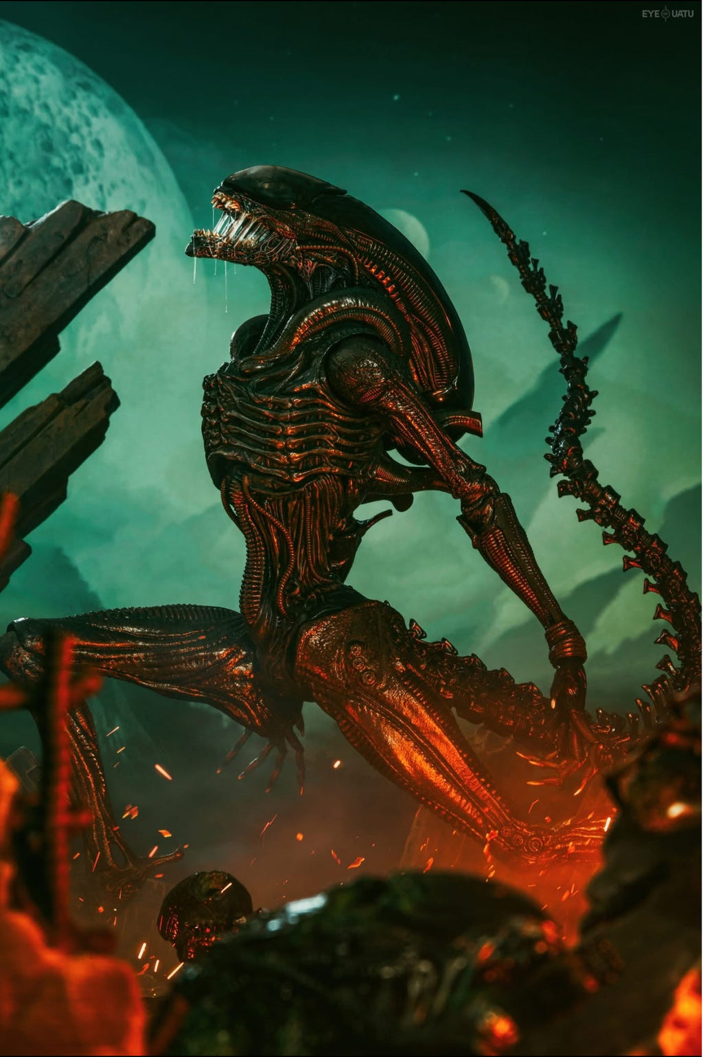 READY🔥Hot Toys MMS784 Alien: Romulus 1/6th scale Scorched Xenomorph Collectible Figure