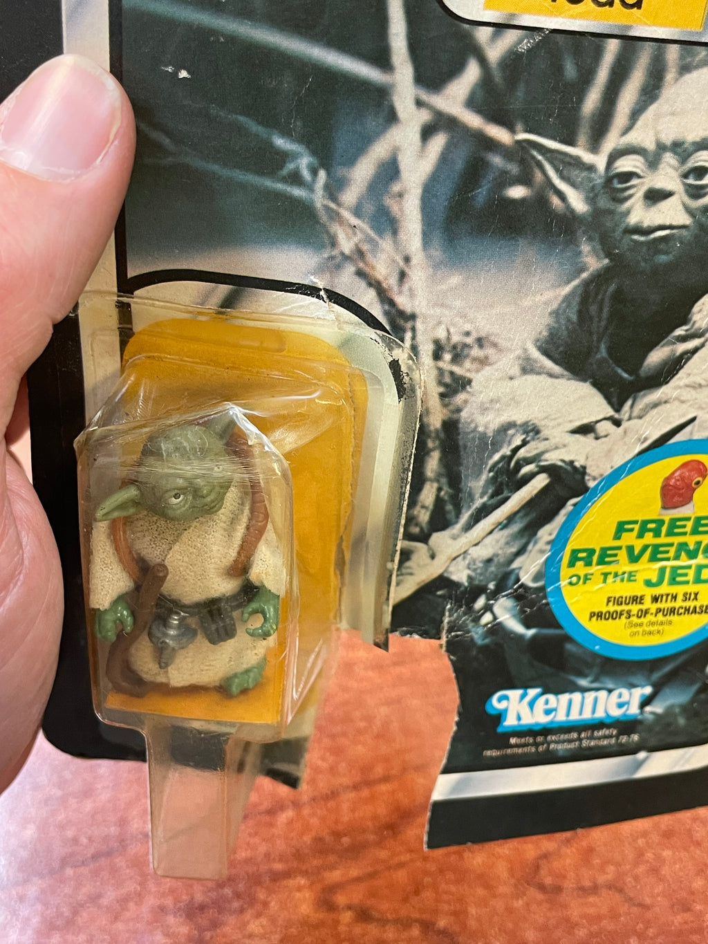 Brown Snake Yoda with Card ESB 9509 (Vintage Star Wars, Kenner) **Open Card**