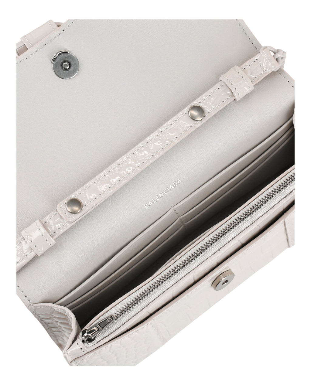 Croc Embossed Hourglass Wallet On Chain
