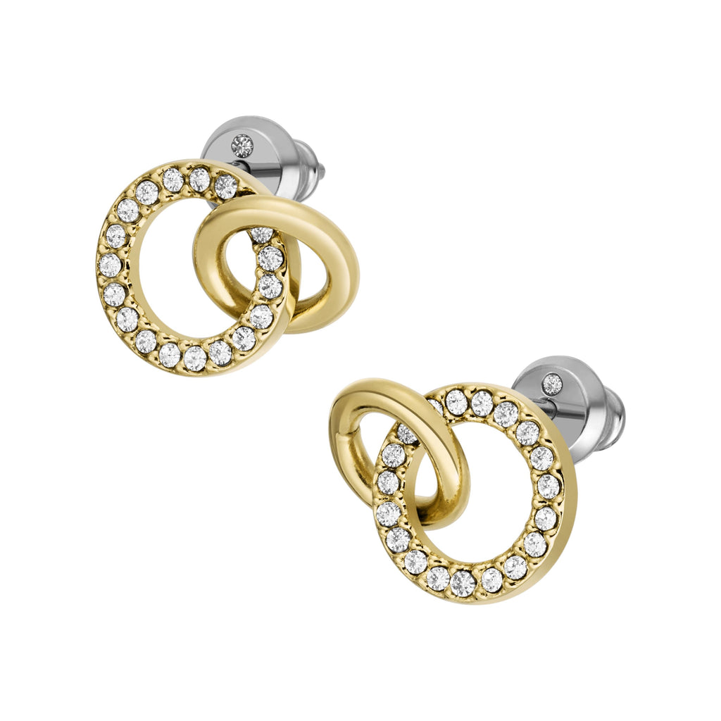 Fossil Women's Hazel Icons Gold-Tone Stainless Steel Stud Earrings