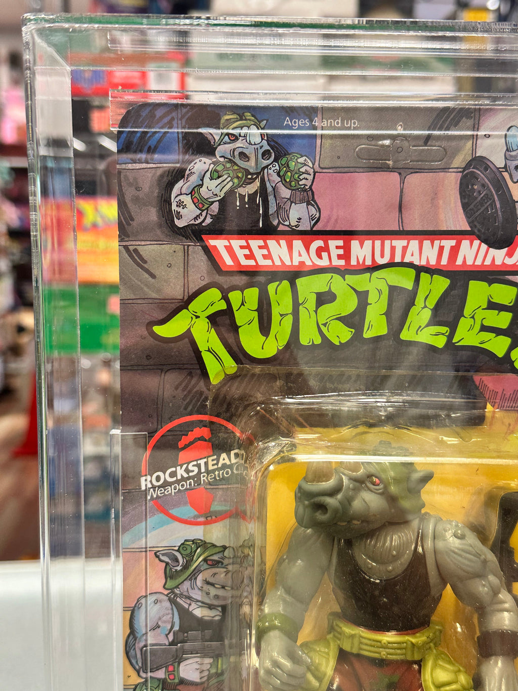 1988 Rocksteady Soft Head (TMNT Mutant Ninja, Playmates) GRADE: 70+