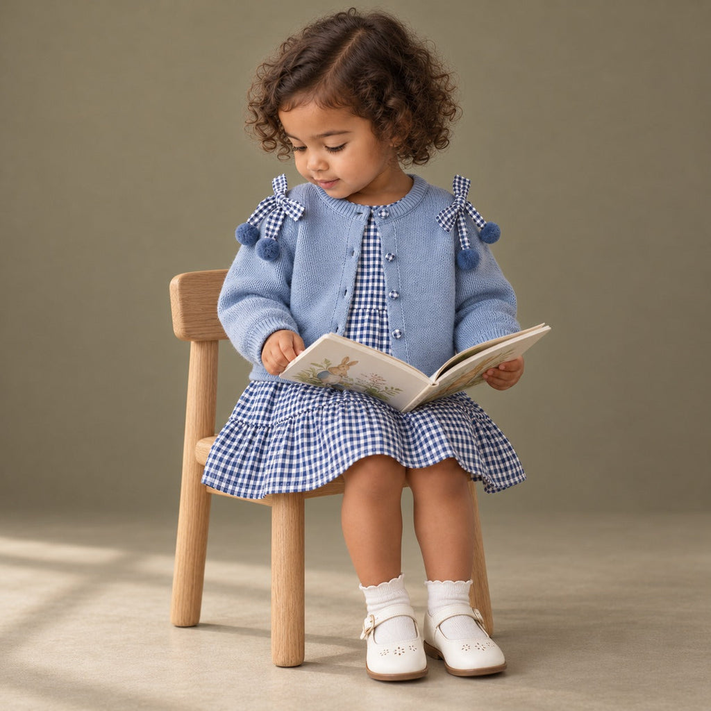 Baby Blue Cardigan and Dress Set