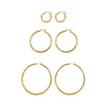 Adornia Hoop Earring Set gold