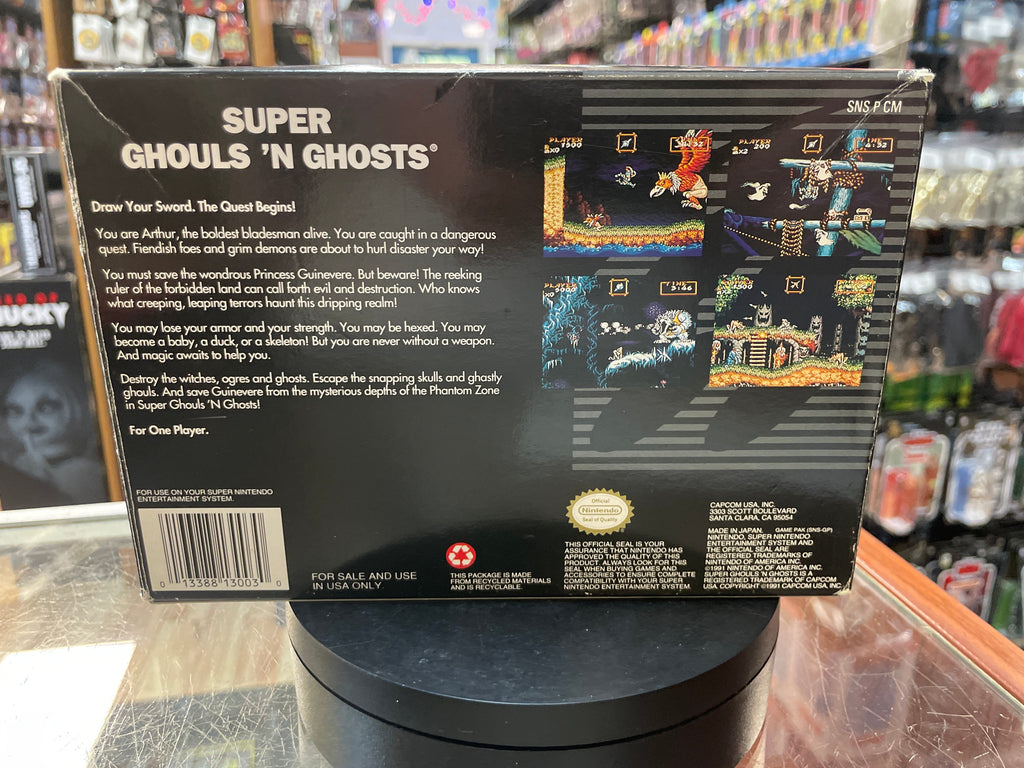 Super Ghouls N' Ghost with Box & Manual (SNES Super Nintendo, Vintage Video Games) LOOSE