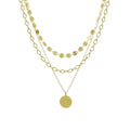 14k Gold Plated 3-Layer Toggle and Confetti Necklace