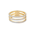 14k Gold Plated CZ Triple Band Ring