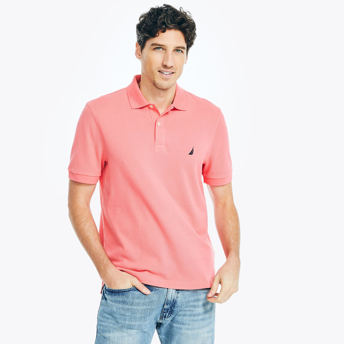 Nautica Mens Classic Fit Deck Polo