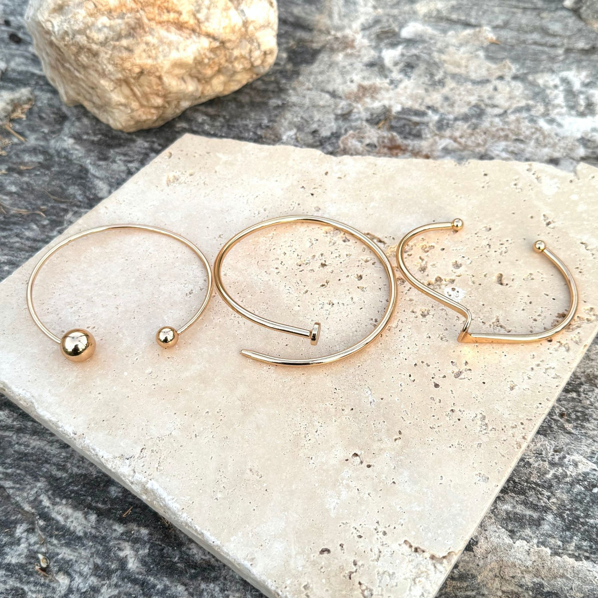 Gold Plated 3-Cuff Set