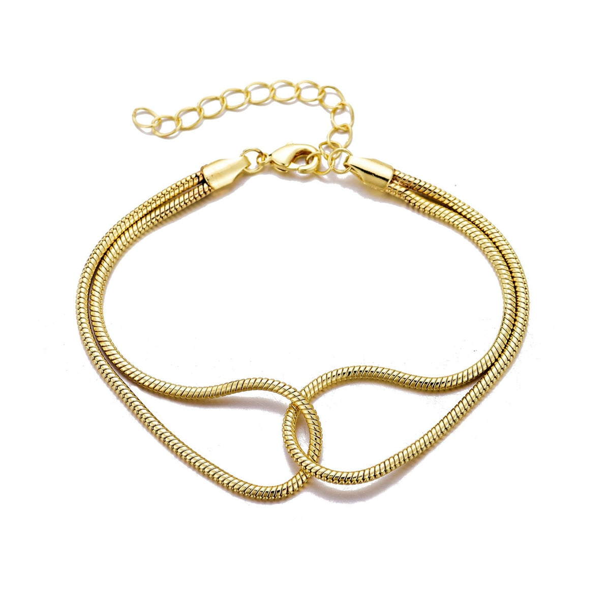 14k Gold Plated Interlocking Rope Chain Bracelet