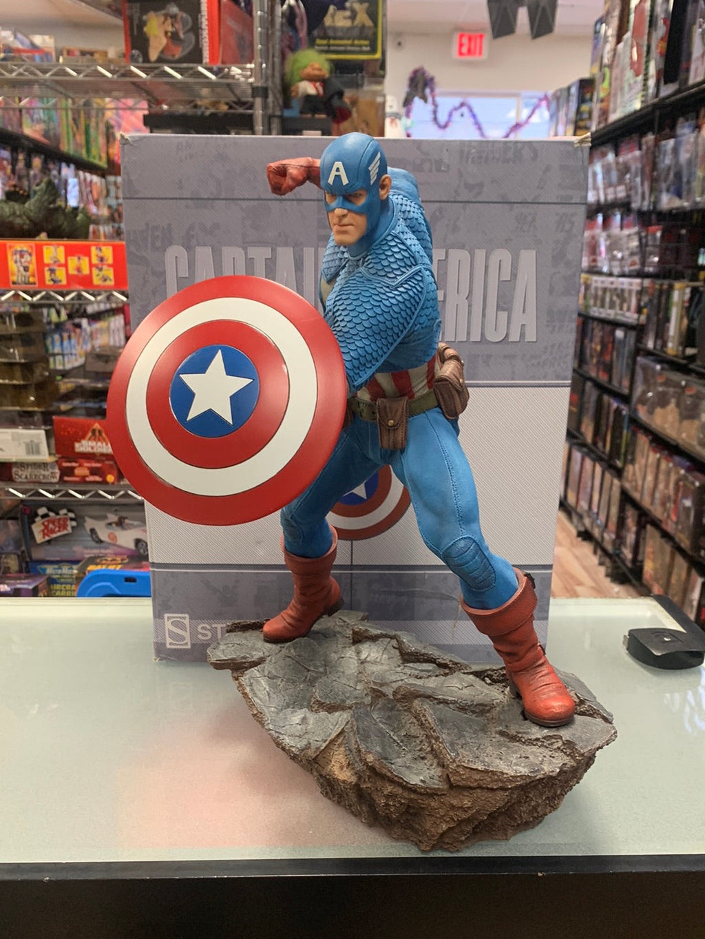 Avengers Assemble Captain America Statue (Marvel, SideShow) Open Box