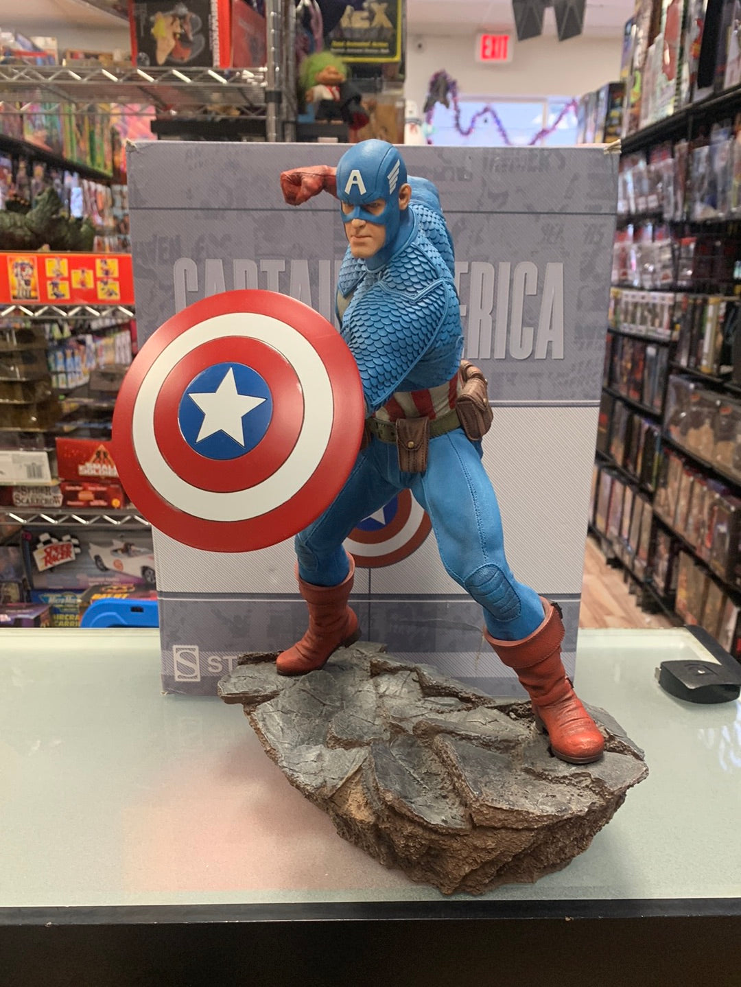 Avengers Assemble Captain America Statue (Marvel, SideShow) Open Box