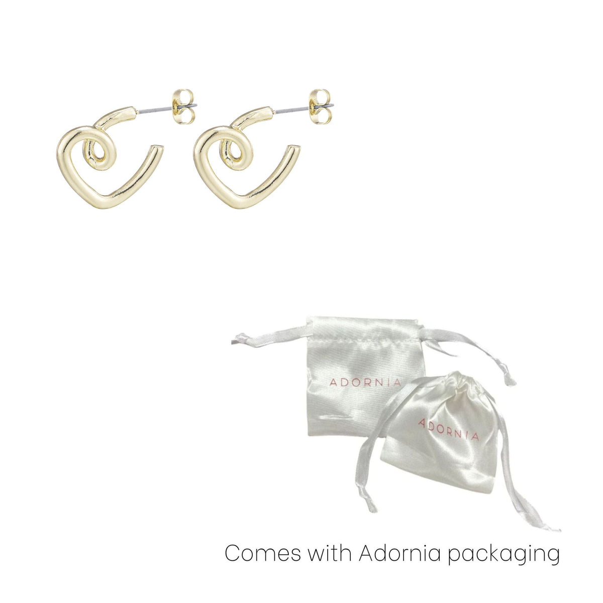 Gold Plated Heart Hoops