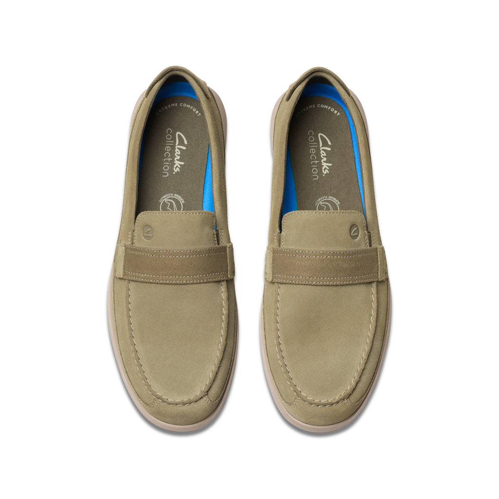 Clarks Flexway Band in Green Suede