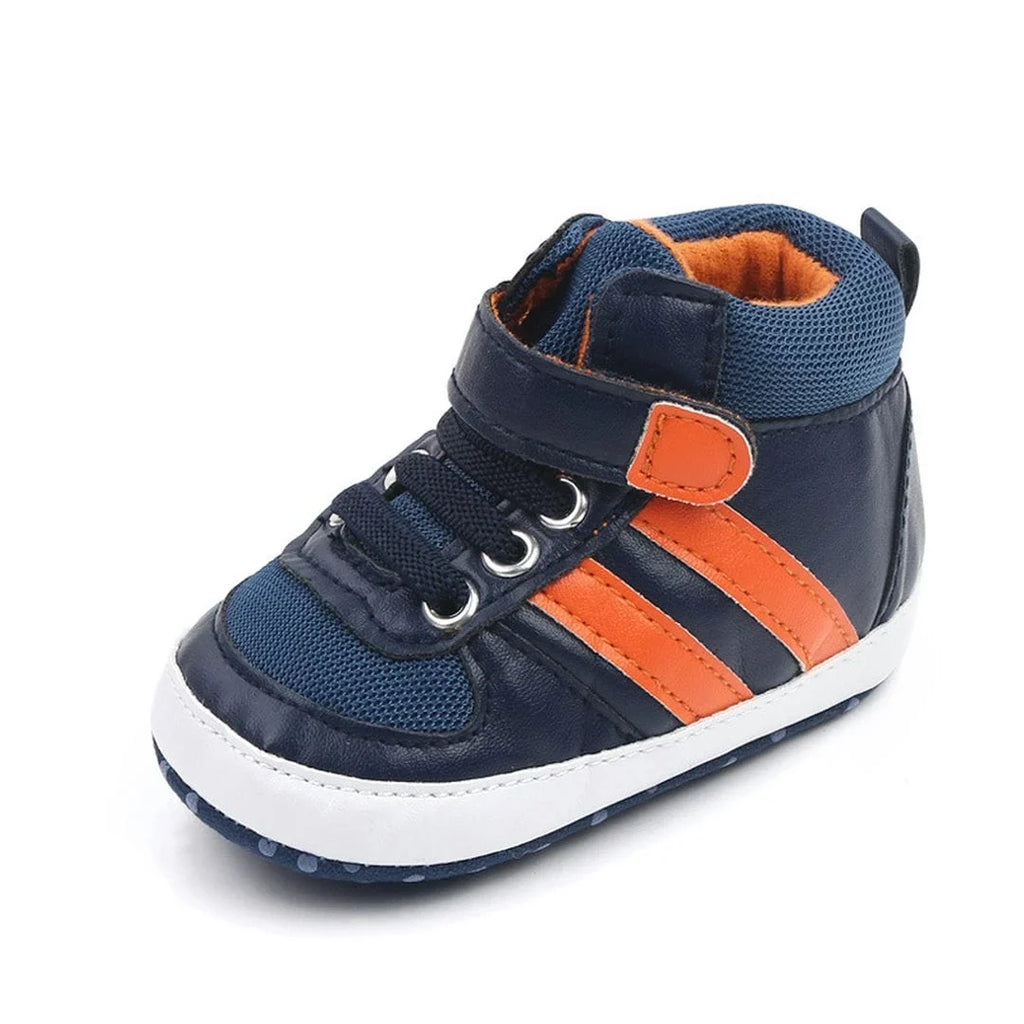 Blue and Orange High Ankle Baby Shoes