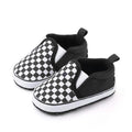 Black and White Check Pattern Baby Shoes