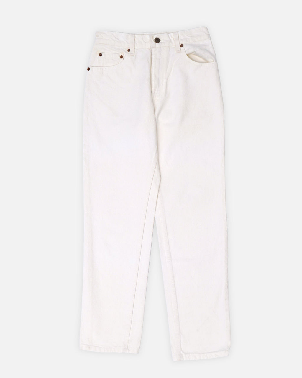 505 Tapered Fit White Denim Pants / size: 27