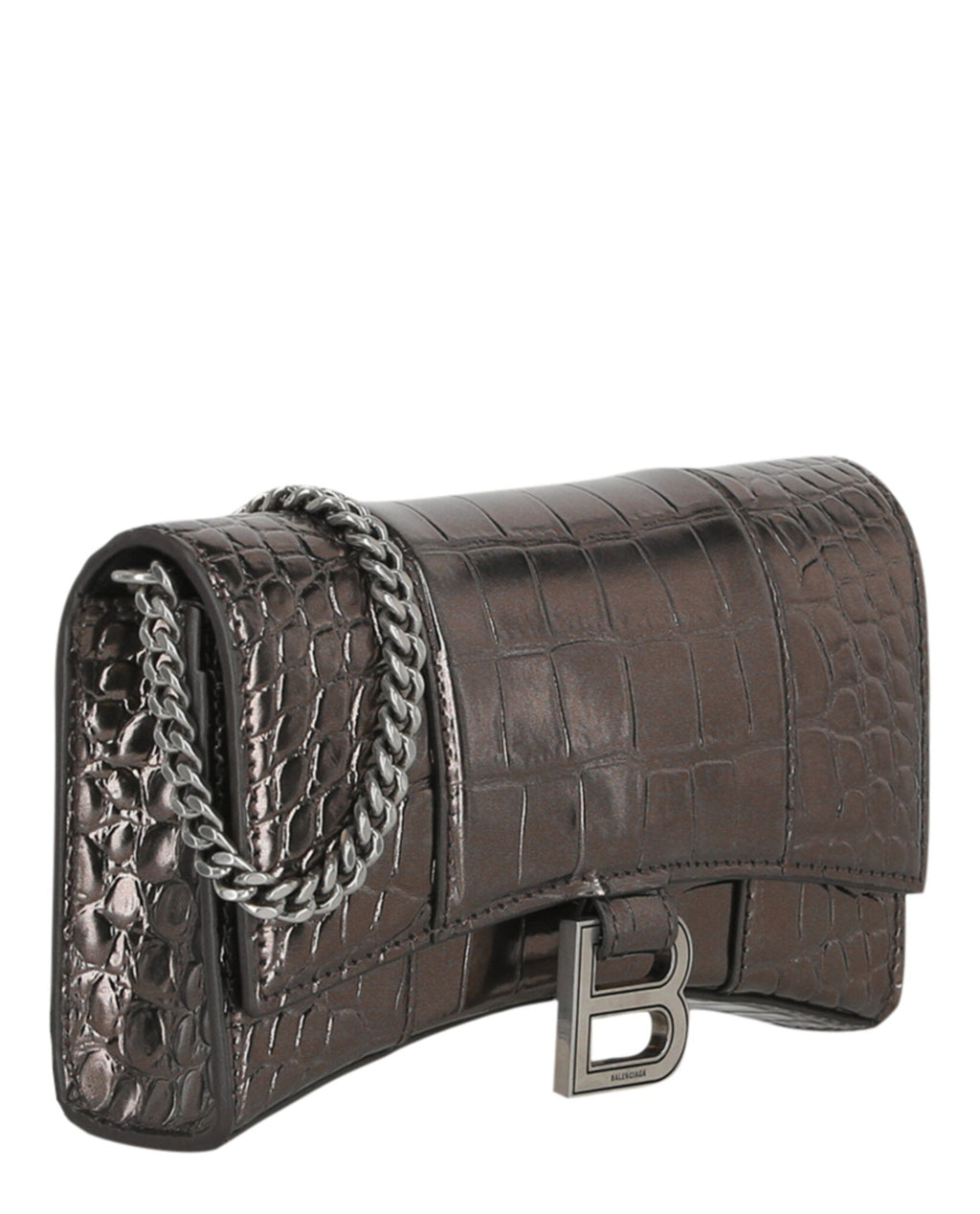 Croc Embossed Hourglass Wallet On Chain