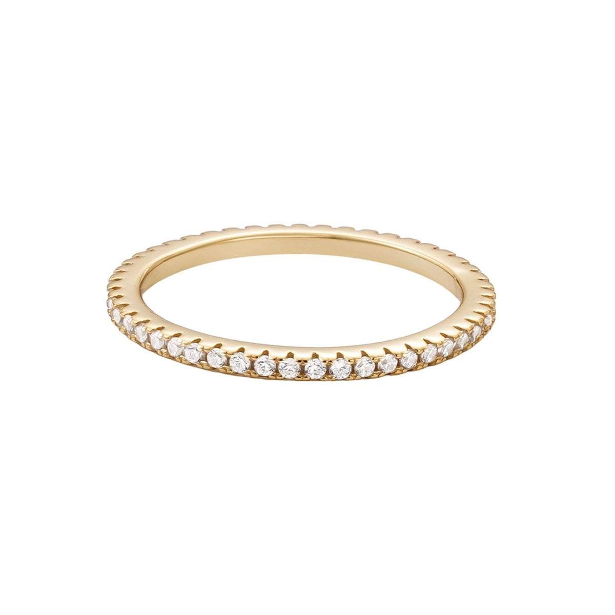 14k Gold Vermeil .925 Sterling Silver CZ Eternity Band Ring