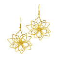 14k Gold Plated Wire Flower Earrings