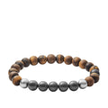 Tiger's Eye, Hematite and Steel Bracelet, JOF00492040